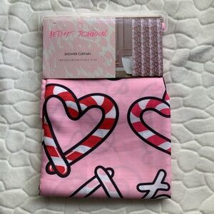 Betsey Johnson Pink Heart Shower Curtain